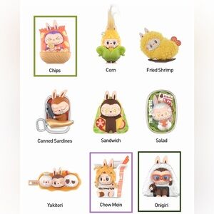 Labubu - The Monsters - Wacky Mart Figures 3 pack: Chow Mein - Chips - Onigiri